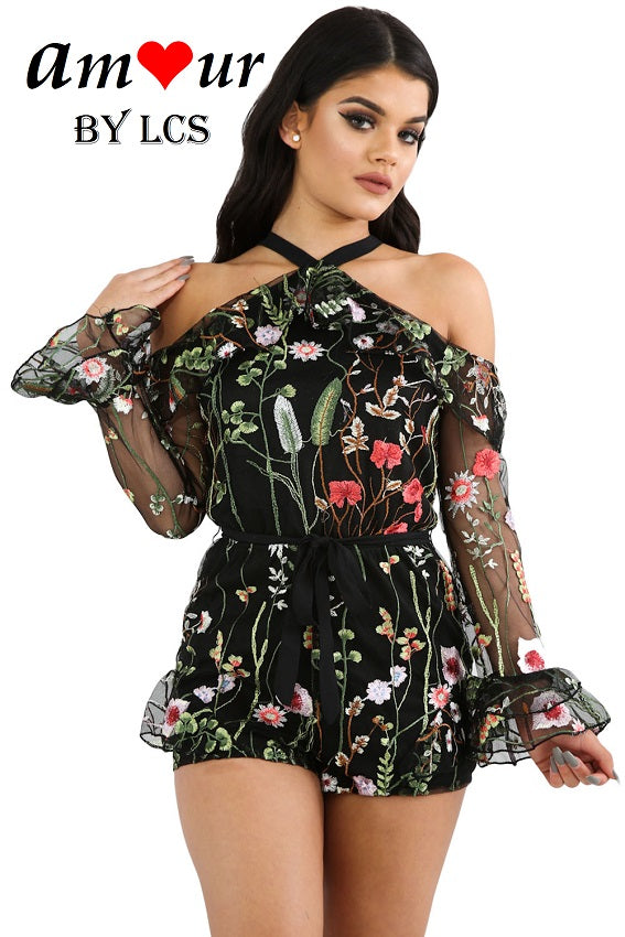 [sexy halter romper shorts] - AMOUR Lingerie