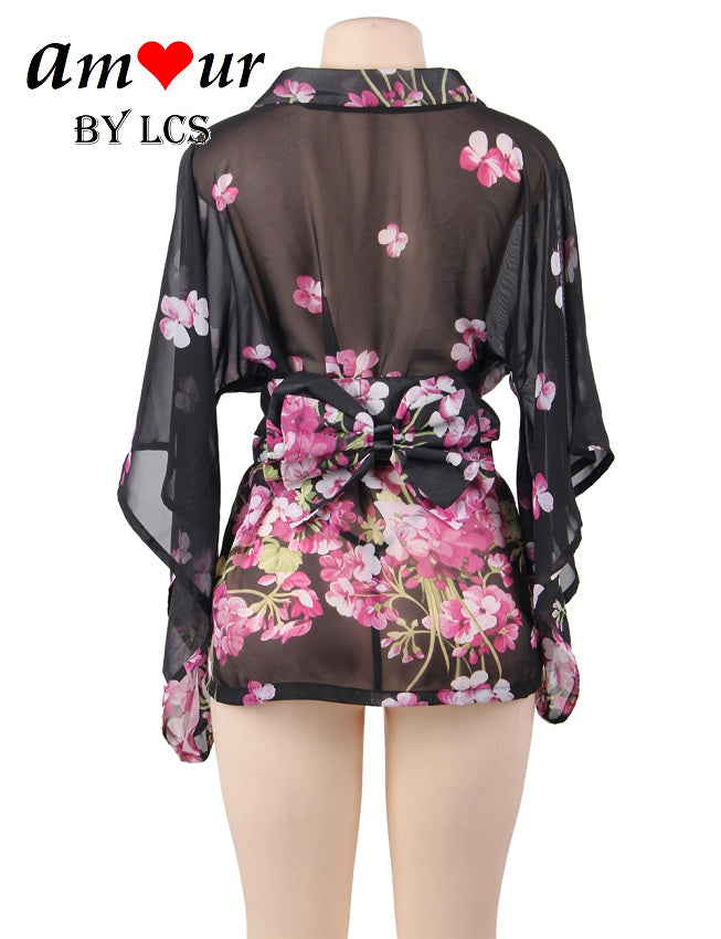 Sheer Chiffon Sexy Kimono Robe