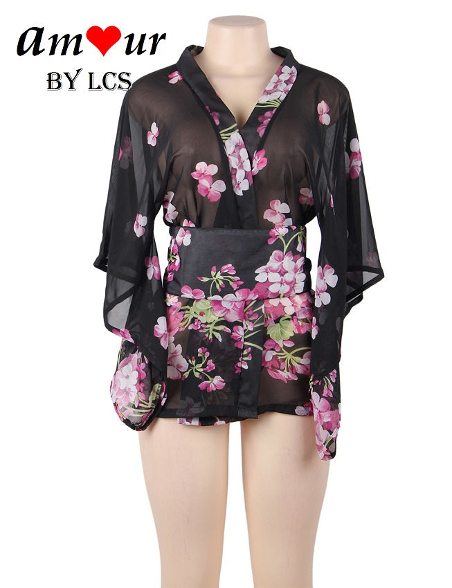 Sheer Chiffon Sexy Kimono Robe