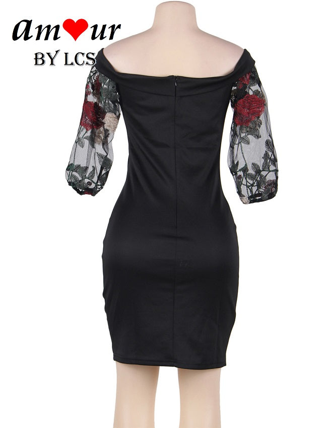 [black clubbing bodycon dress] - AMOUR Lingerie