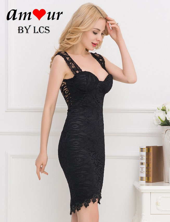 white lace pencil party dress