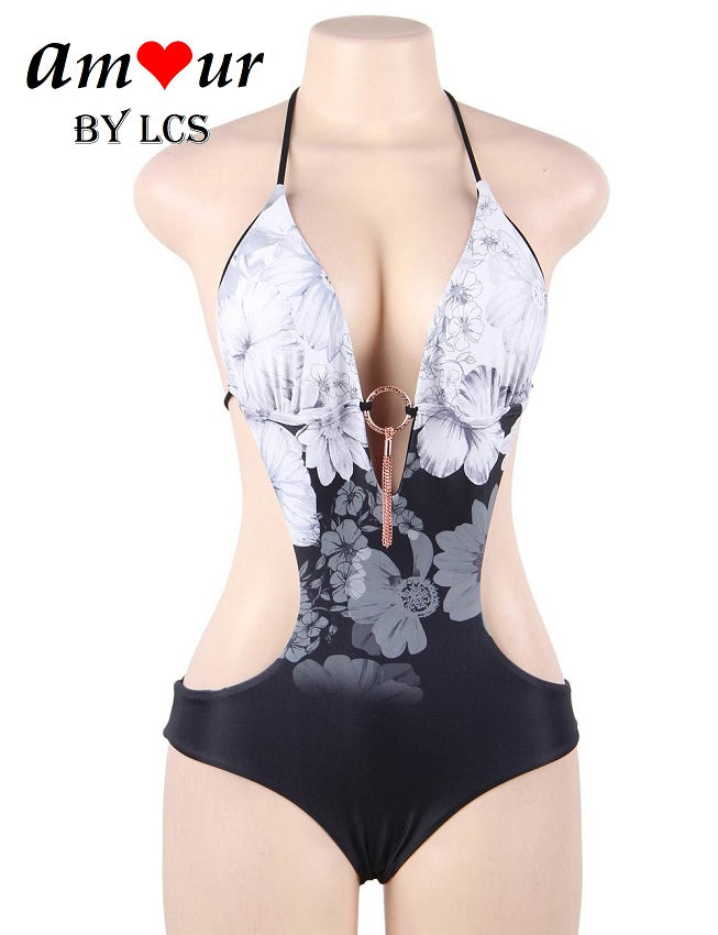 [black and white jewelled swimwear] - AMOUR Lingerie