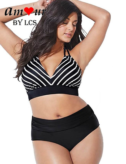 [black & white 2-piece swimwear] - AMOUR Lingerie