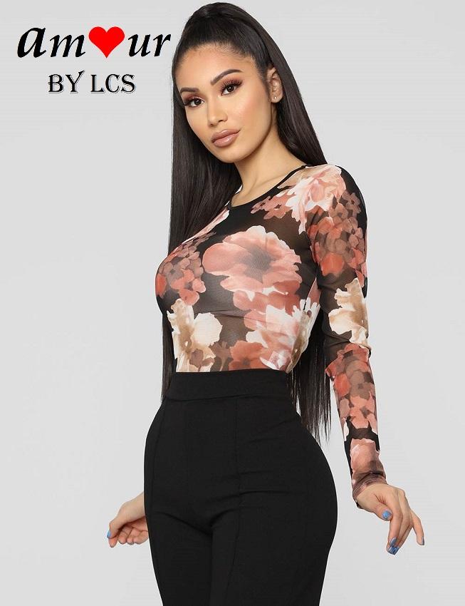 [floral sheer teddy leotard] - AMOUR Lingerie