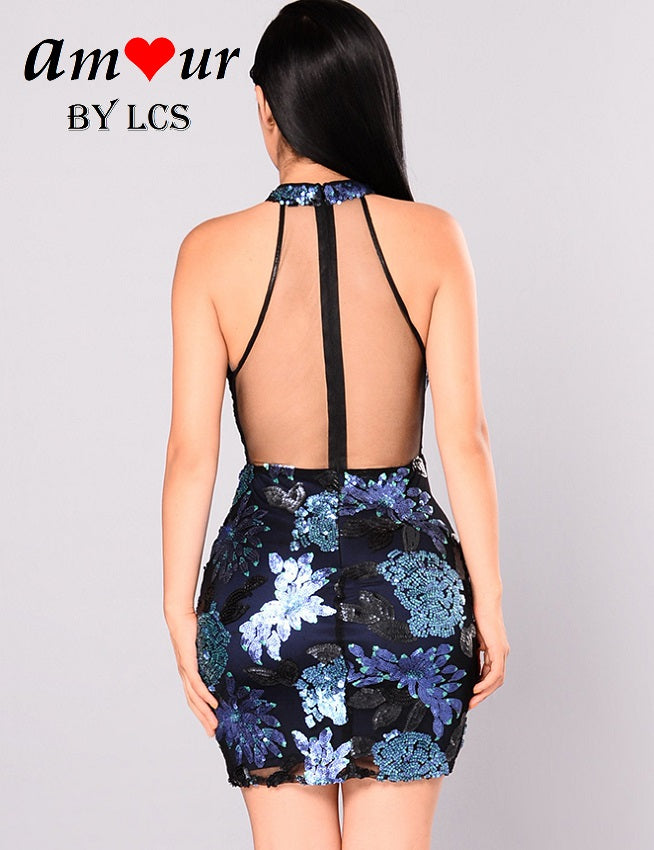 [strappy back sequin dress] - AMOUR Lingerie