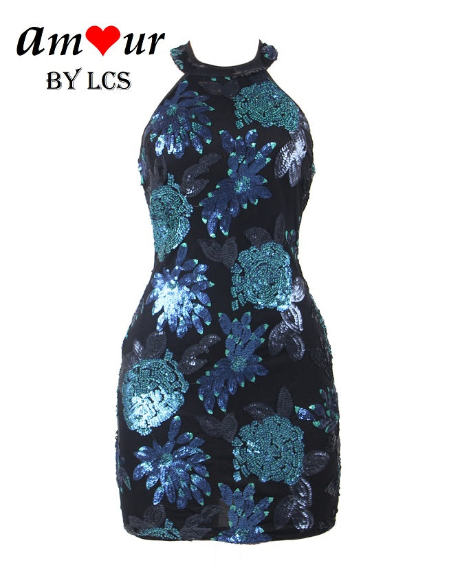 [sequin halter party dress] - AMOUR Lingerie