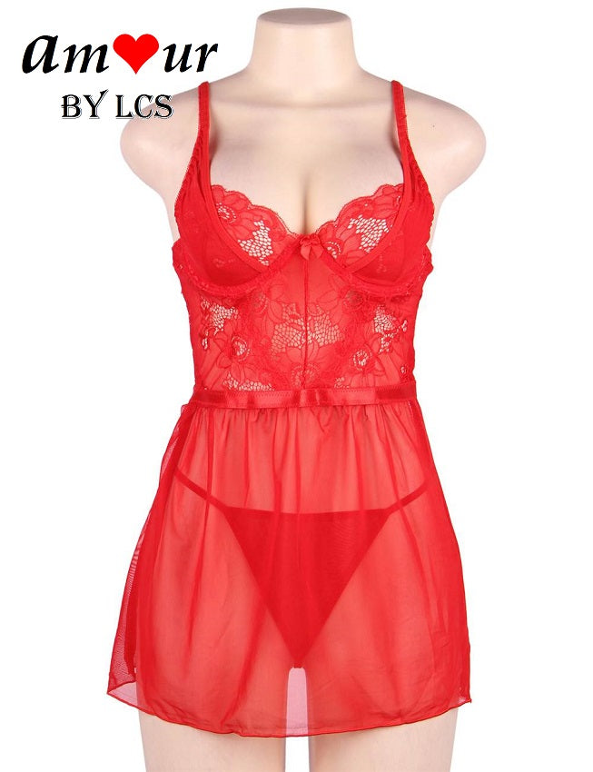 Enticing Bodyhugger Floral Lace Chemise