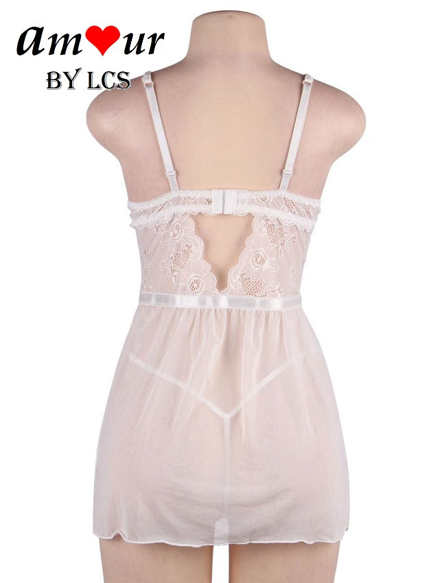 Enticing Bodyhugger Floral Lace Chemise