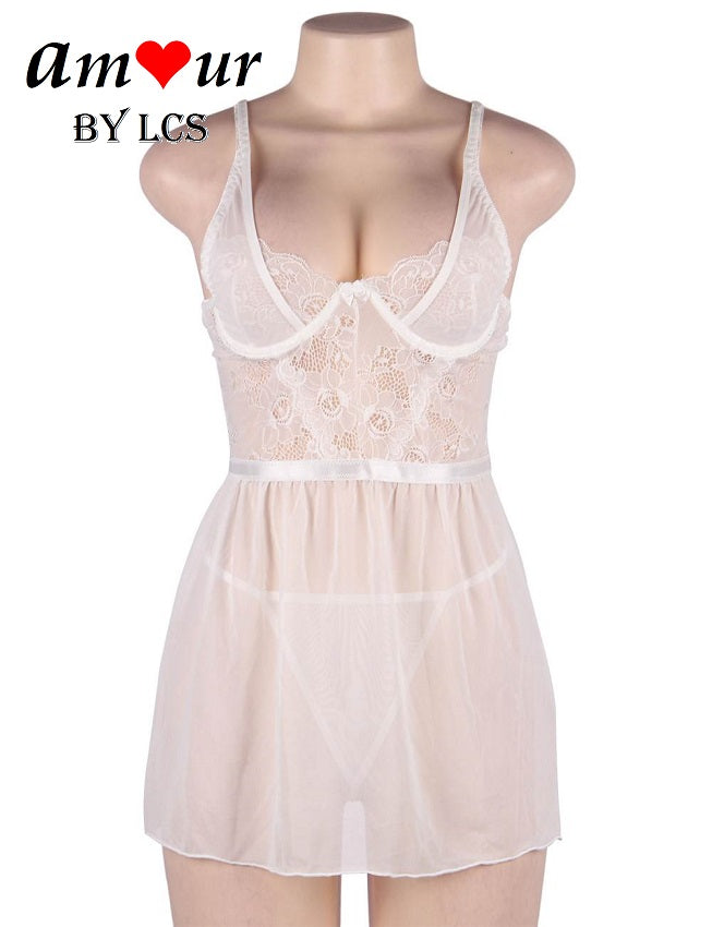 Enticing Bodyhugger Floral Lace Chemise