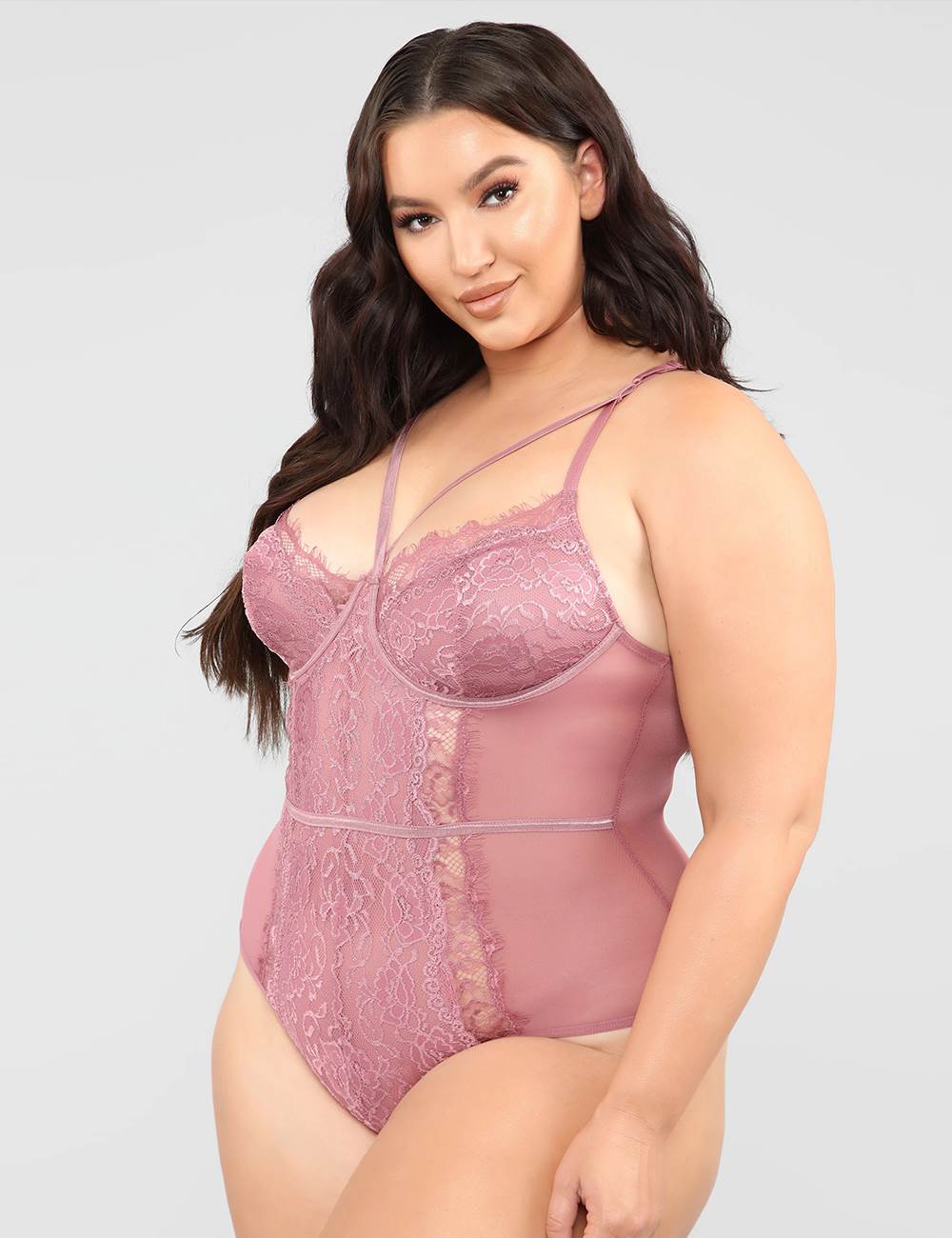 Sexy Cross Straps Lace Splice Teddy