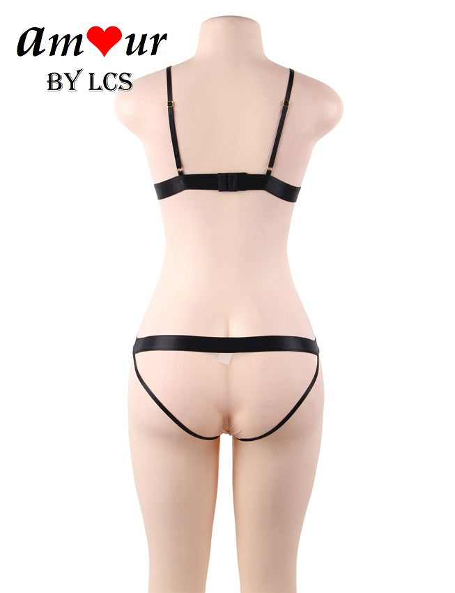 Erotic Sexy Embroidered Bra & Panty Lingerie Set