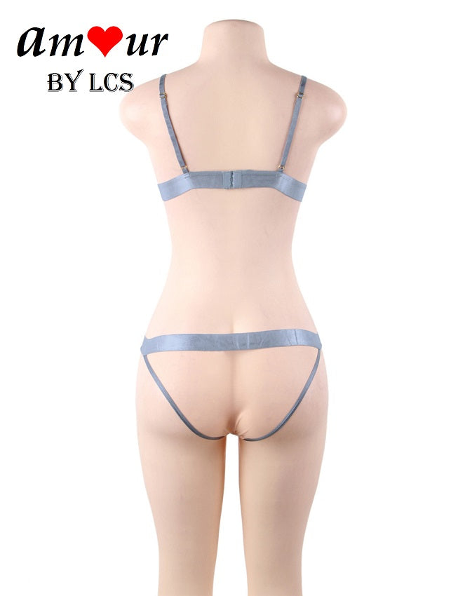 Erotic Sexy Embroidered Bra & Panty Lingerie Set