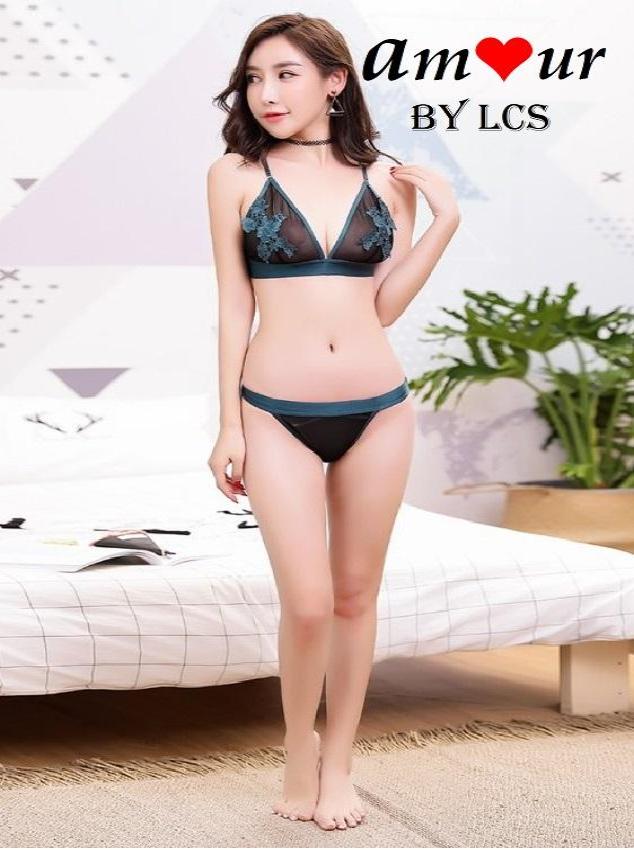 Erotic Sexy Embroidered Bra & Panty Lingerie Set