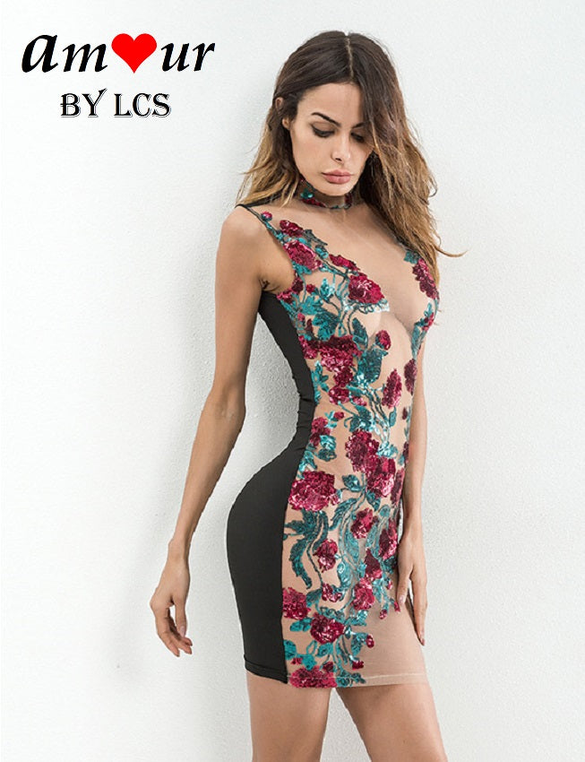 [see through lace evening dress] - AMOUR Lingerie