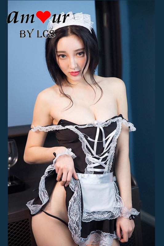 [sexy maid lace babydoll] - AMOUR Lingerie