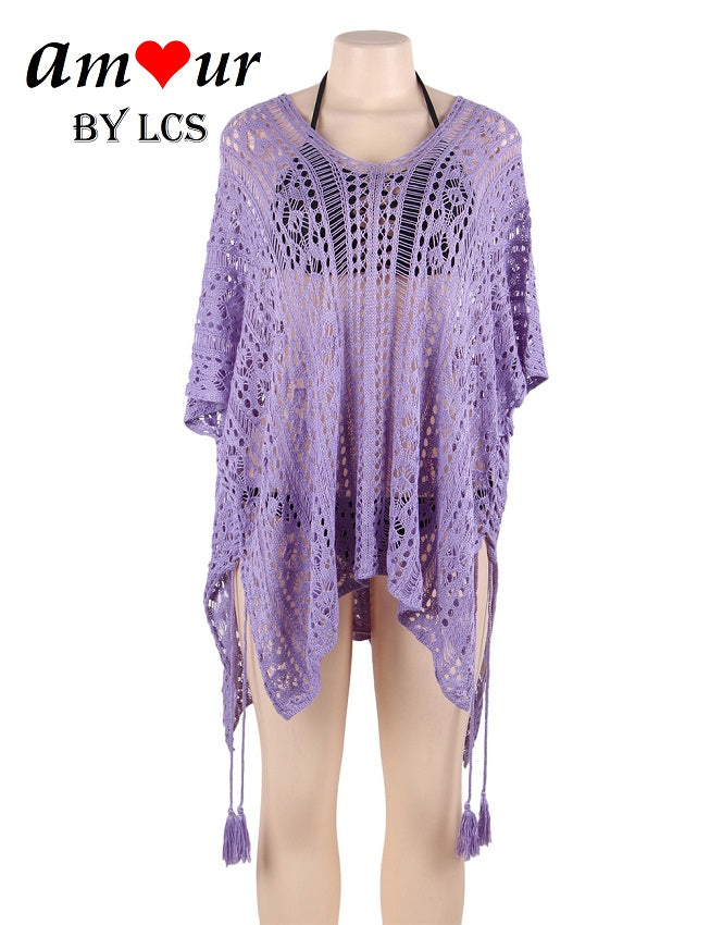 Sexy Flowy Crochet Knit Beach Tunic Dress
