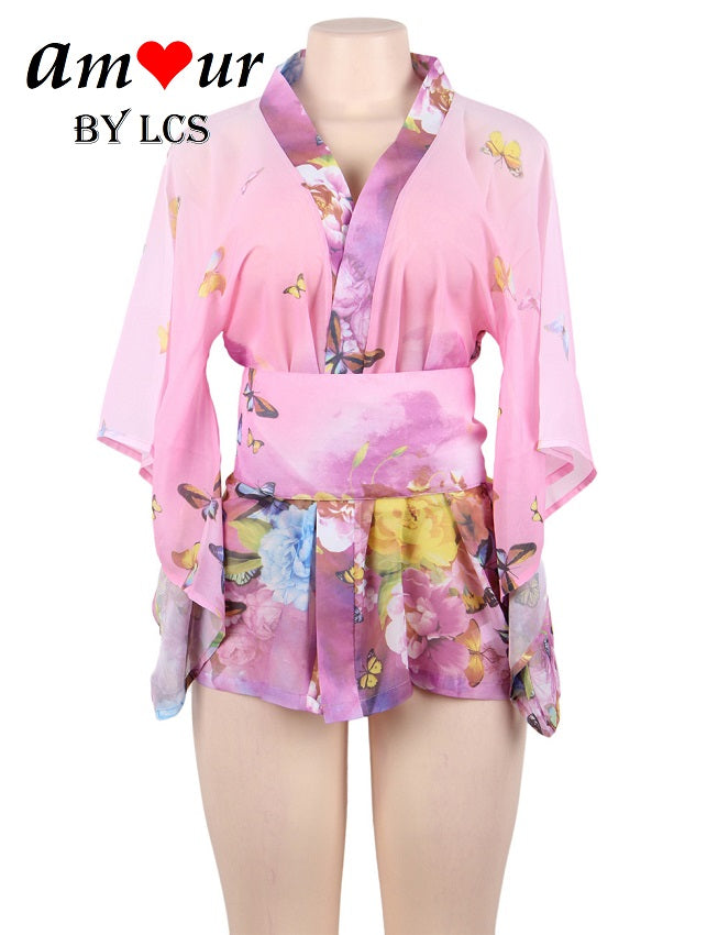 Sheer Chiffon Sexy Kimono Robe