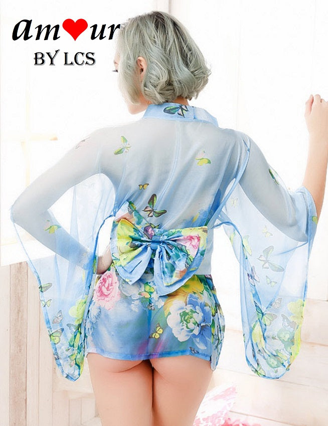 Sheer Chiffon Sexy Kimono Robe