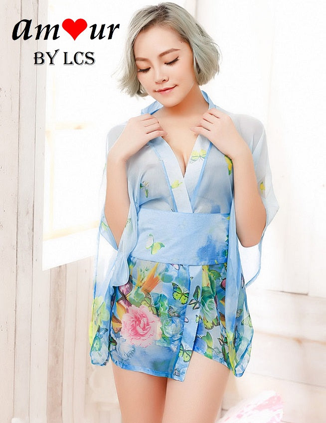 [sweet blue sexy kimono lingerie] - AMOUR Lingerie