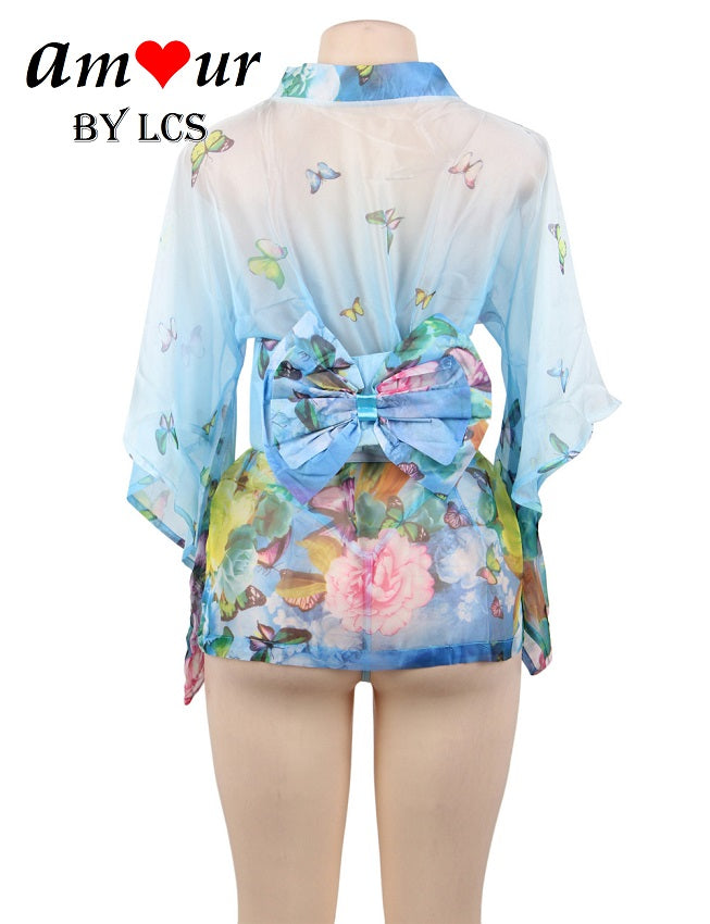 Sheer Chiffon Sexy Kimono Robe