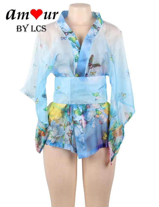 Sheer Chiffon Sexy Kimono Robe