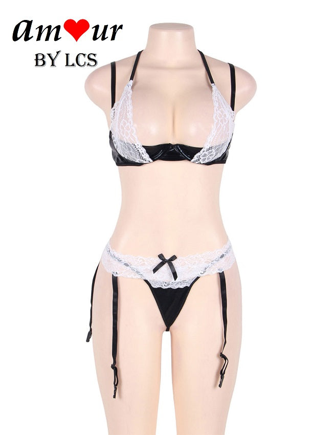 [leather and lace maid costume] - AMOUR Lingerie