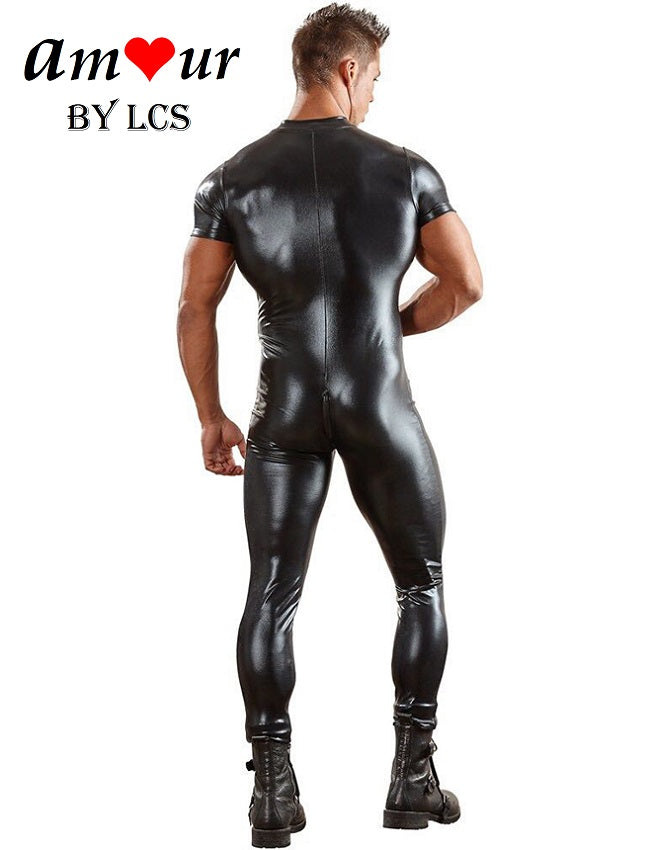 Head Turning Leather Men's Sexy Bodysuit