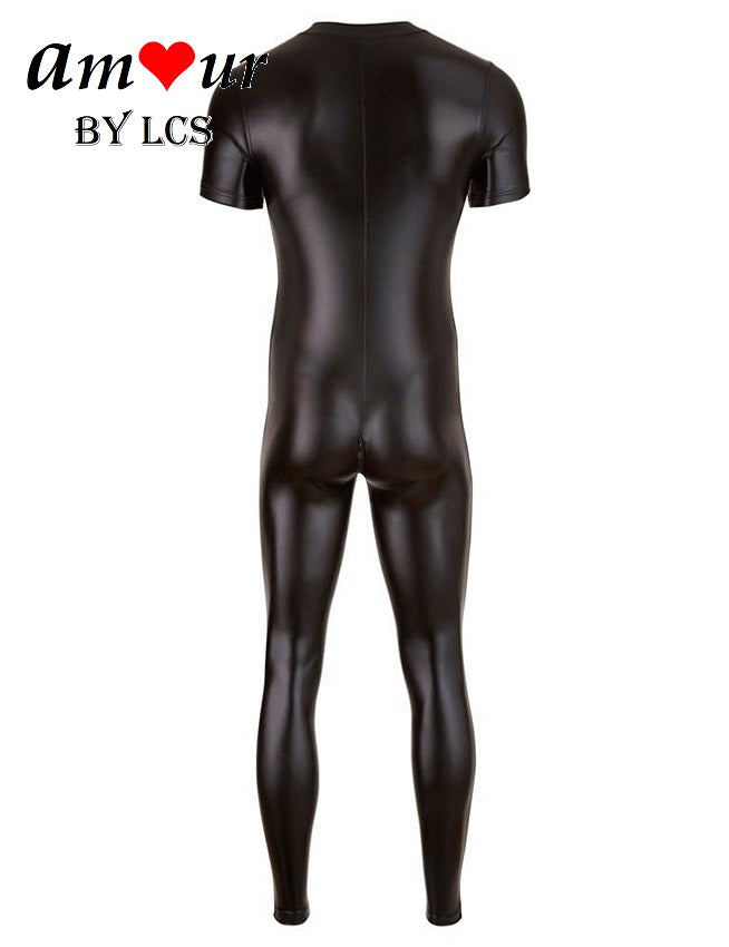 Head Turning Leather Men's Sexy Bodysuit