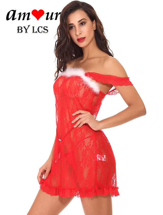 [see through lace chemise dress] - AMOUR Lingerie