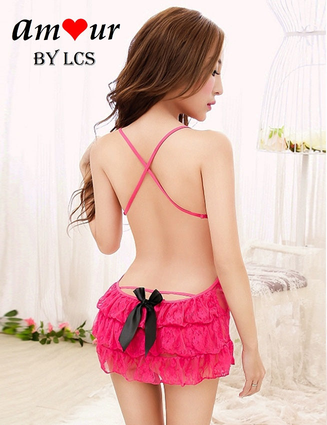 [sexy cross back babydoll] - AMOUR Lingerie