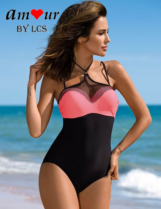 [pretty pink lycra spandex swimear] - AMOUR Lingerie
