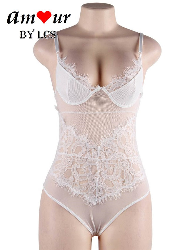 Sexy Floral Lace Teddy Lingerie