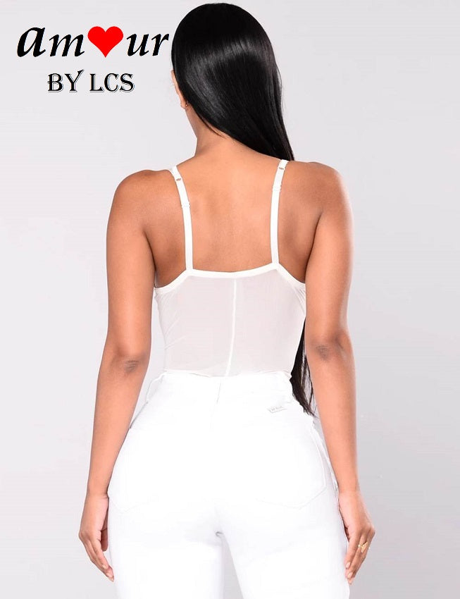 white sheer lace bodysuit