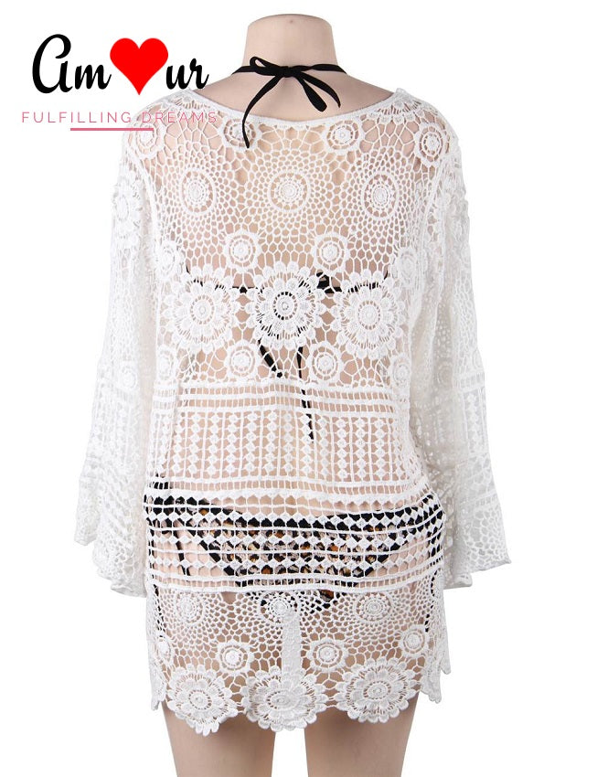 White Crochet Bikini Beach Tunic