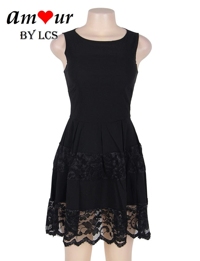 Black lace dress on mannikin - Amour Lingerie