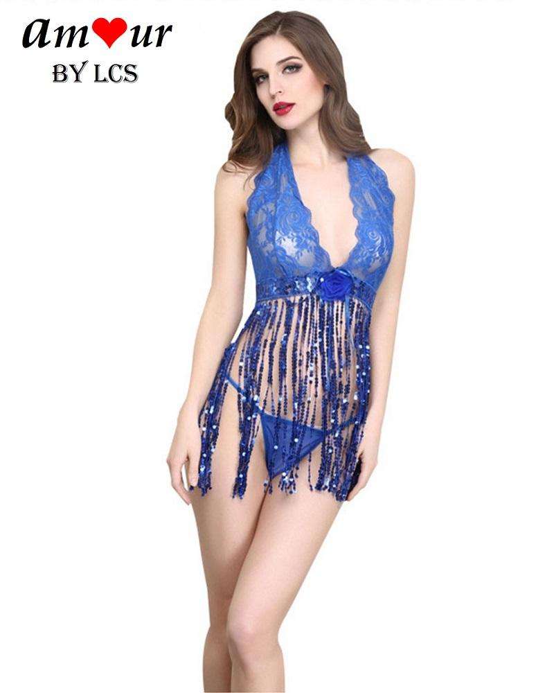[sequin tassel babydoll lingerie] - Amour Lingerie