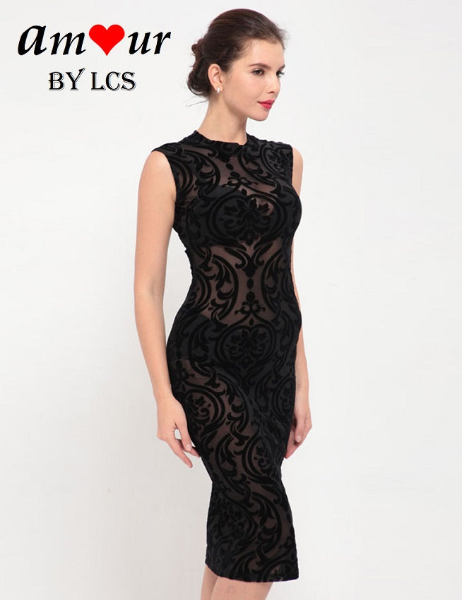 [sheer lace clubbing dress] - AMOUR Lingerie