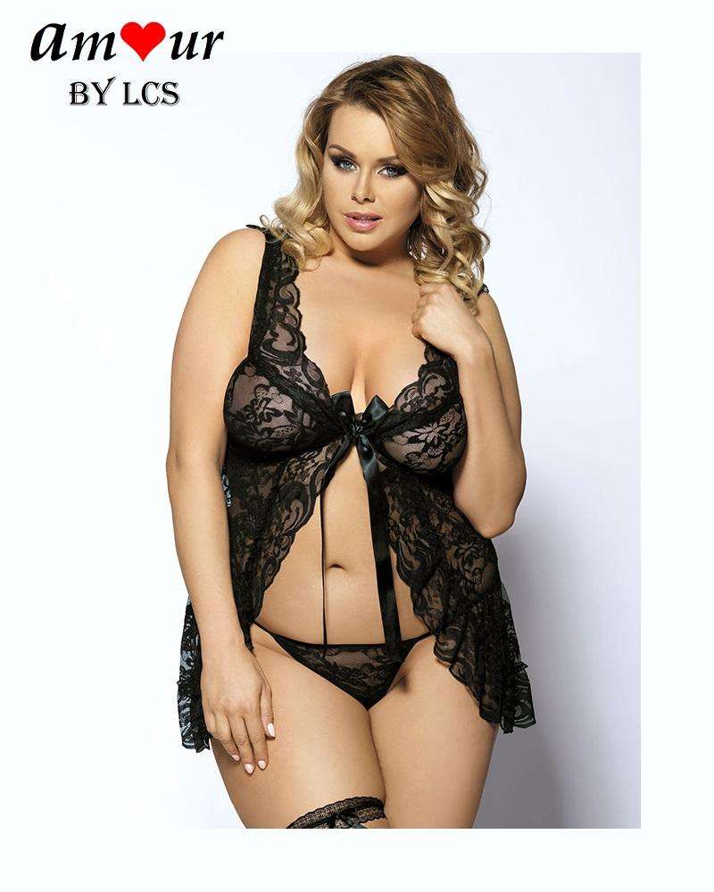 [sexy plus size lace babydoll] - AMOUR Lingerie